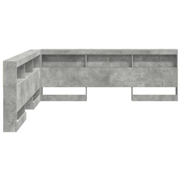 Aufbewahrungskopfteil Beton Grau Holzwerkstoff