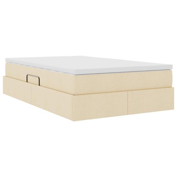 Aufbewahrungsbett mit Matratze Creme 120 x 190 cm Polyester