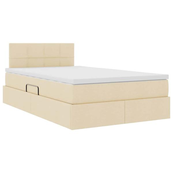 Aufbewahrungsbett mit Matratze Creme 120 x 190 cm Samt