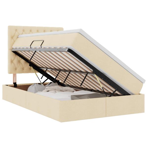 LED-Speicherbett mit Matratze Creme 120 x 190 cm Stoff