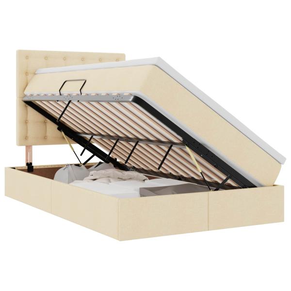 LED-Speicherbett mit Matratze Creme 120 x 190 cm Stoff