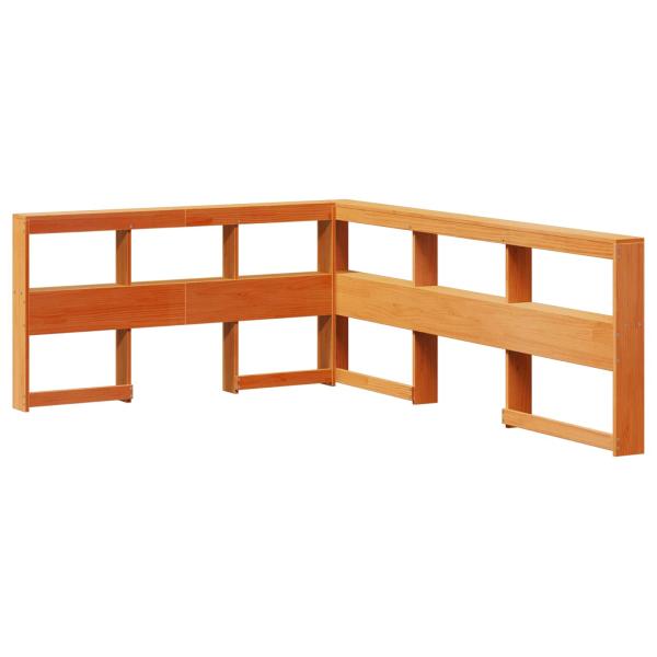 Bücherregal-Bett Uni 2 stk. Wachsbraun 200 x 160 cm