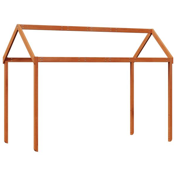 Hochbettrahmen Wachsbraun 90 x 190 cm Massives Kiefernholz