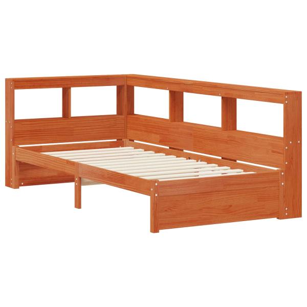 Bücherregal-Bett mit Kopfteil mit Speicher Massivholz Kiefer