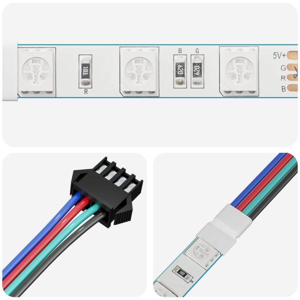 LED Streifen 12 Stk. Schwarz und Weiß Kupfer und Kunststoff