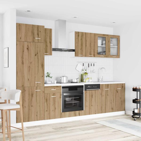 ARDEBO.de - Kücheneinheit Lyon 8 stk. Artisan-Eiche Holzwerkstoff