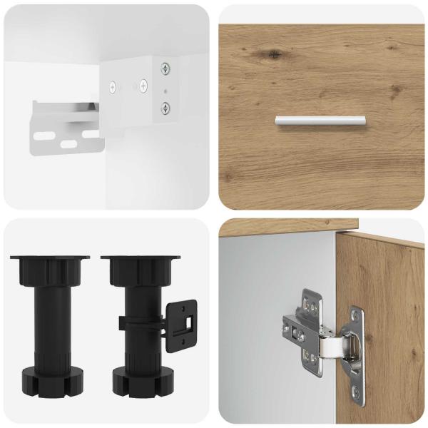 Kücheneinheit Lyon 8 stk. Artisan-Eiche Holzwerkstoff