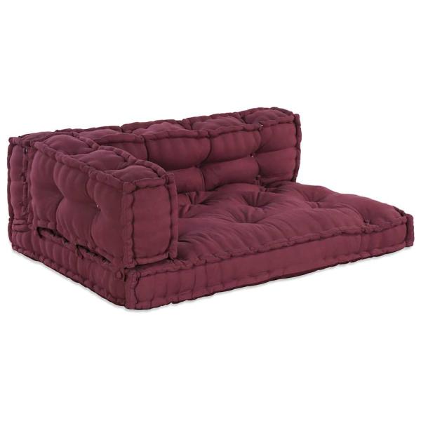 Pallet Sofa Kissen 3 Stk. Stoff Kastanienbraun 120 x 80 x 38 cm