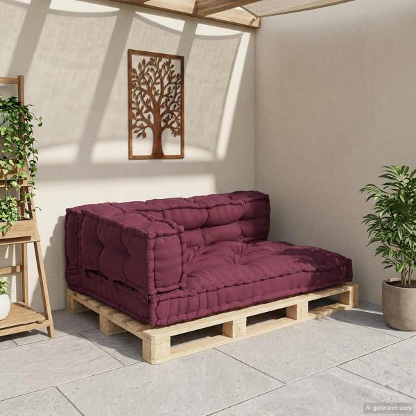 Pallet Sofa Kissen 3 Stk. Stoff Kastanienbraun 120 x 80 x 38 cm