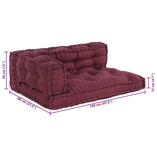 Pallet Sofa Kissen 3 Stk. Stoff Kastanienbraun 120 x 80 x 38 cm