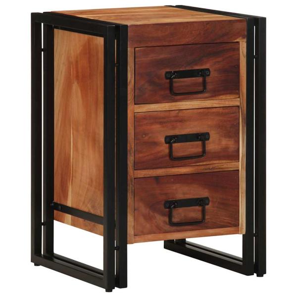 Nachttisch Braun 40 x 40 x 59 cm Massivholz Akazie