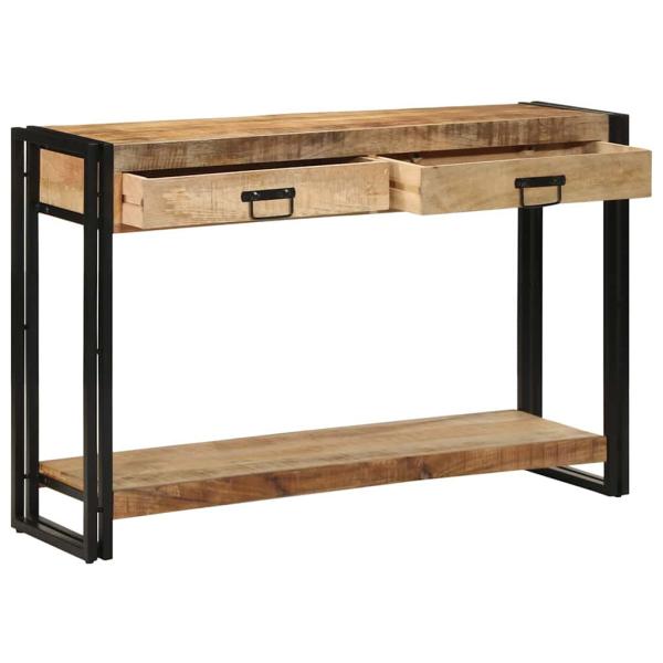 ARDEBO.de - Konsolentisch mit Regal Braun 120 x 33 x 75 cm Massivholz Mango