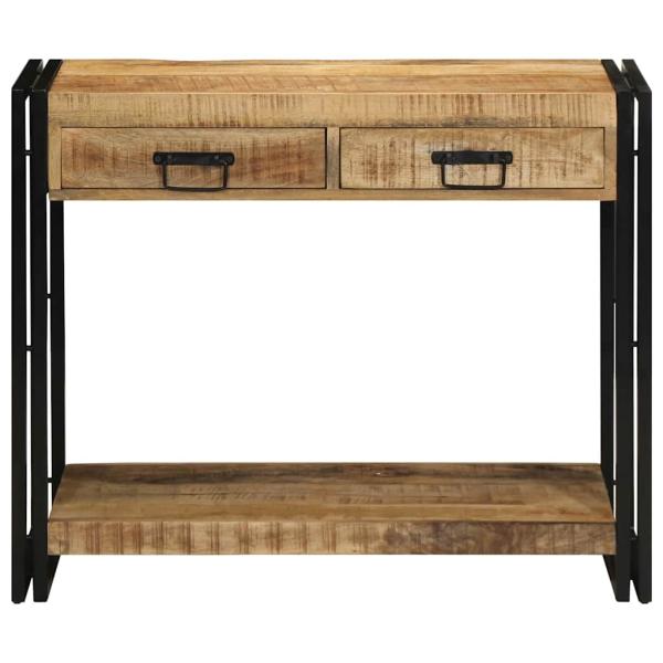 Konsolentisch mit Regal Braun 90 x 33 x 75 cm Massivholz Mango