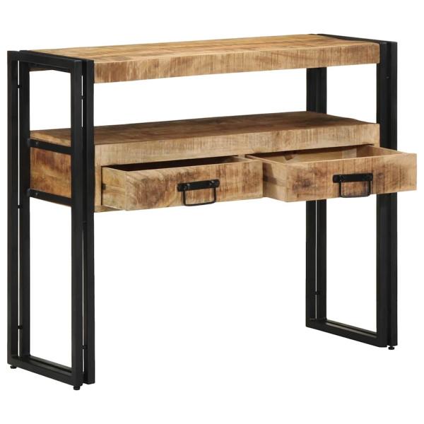 Konsolentisch mit Regal Braun 90 x 33 x 75 cm Massivholz Mango