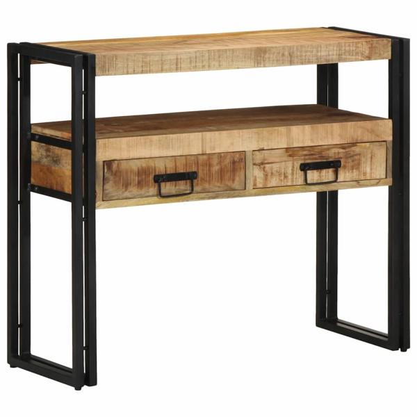 Konsolentisch mit Regal Braun 90 x 33 x 75 cm Massivholz Mango