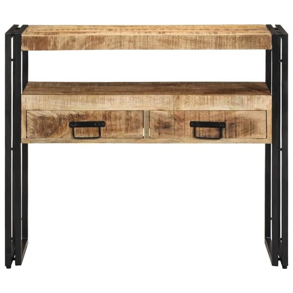 Konsolentisch mit Regal Braun 90 x 33 x 75 cm Massivholz Mango