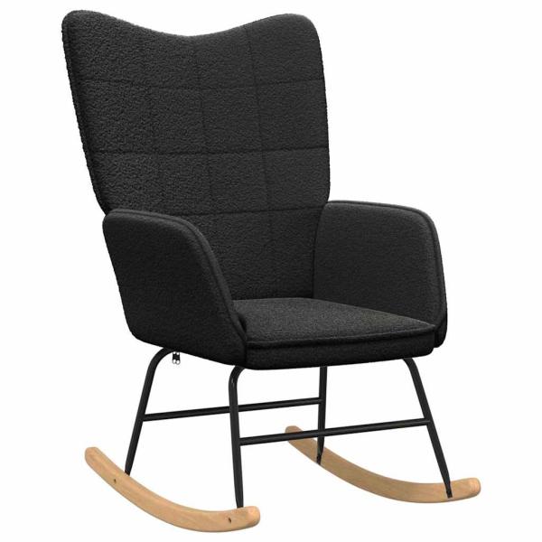 Schaukelstuhl Schwarz Sherpa-Stoff