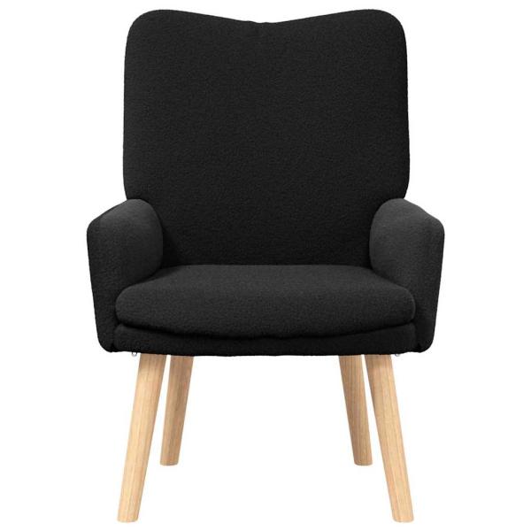 Sessel Schwarz 63 x 67 x 94 cm Schafstoff und Sperrholz