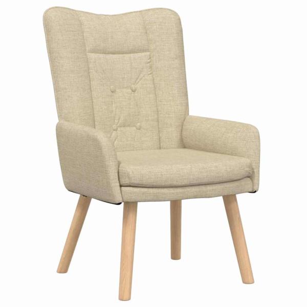 Sessel Creme 63 x 67 x 94 cm Stoff und Sperrholz