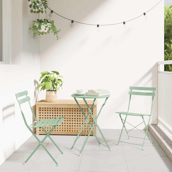 ARDEBO.de - Gartenklappstuhl 2 stk. Hellmint Metall
