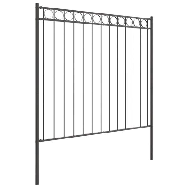 Zaunelement ASSEN 170 x 200 cm Stahl Grau