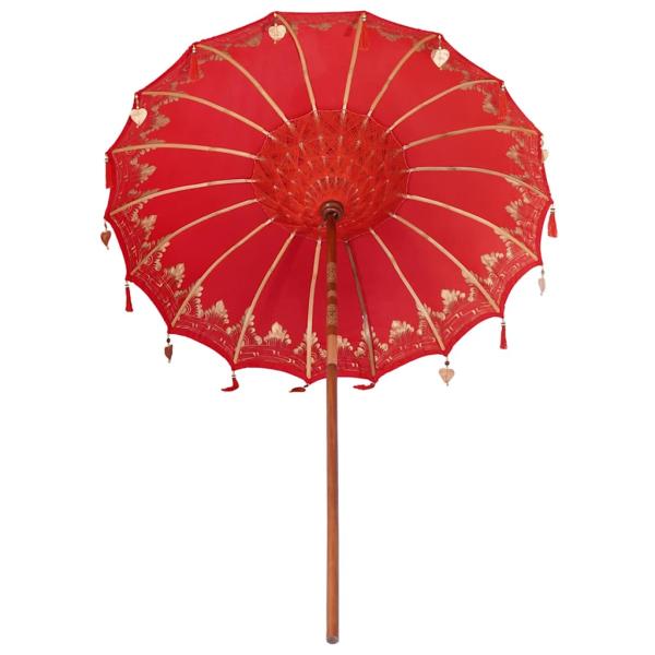 Balinesischer Sonnenschirm Rot 185 x 185 x 260 cm