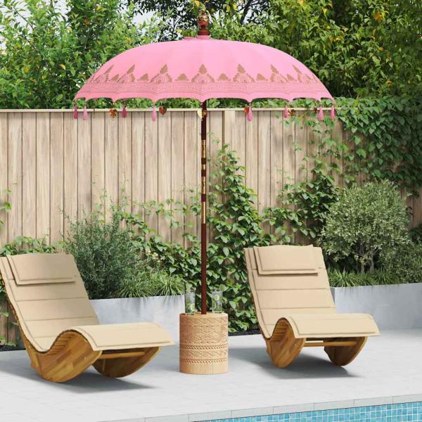 ARDEBO.de - Balinesischer Sonnenschirm Rosa 185 x 185 x 260 cm