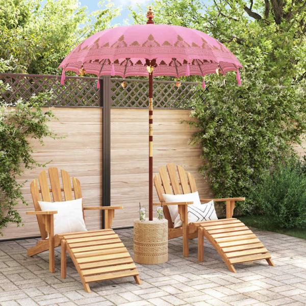 Balinesischer Sonnenschirm Rosa 185 x 185 x 260 cm