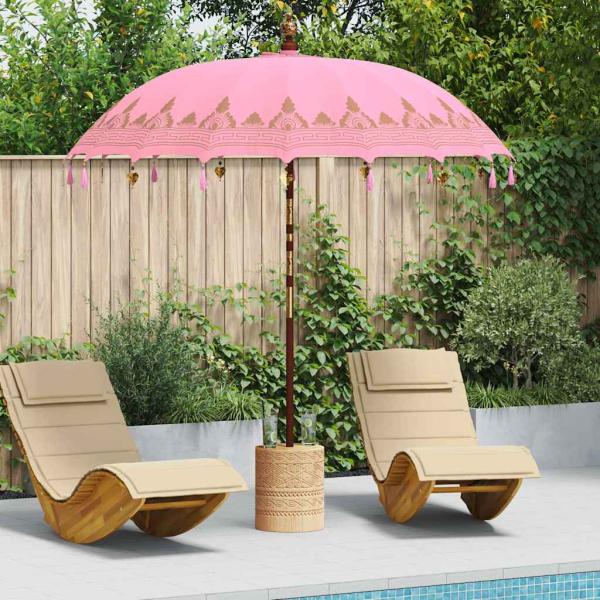 ARDEBO.de - Balinesischer Sonnenschirm Rosa 215 x 215 x 260 cm