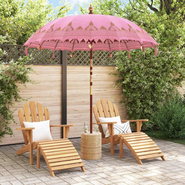 Balinesischer Sonnenschirm Rosa 215 x 215 x 260 cm