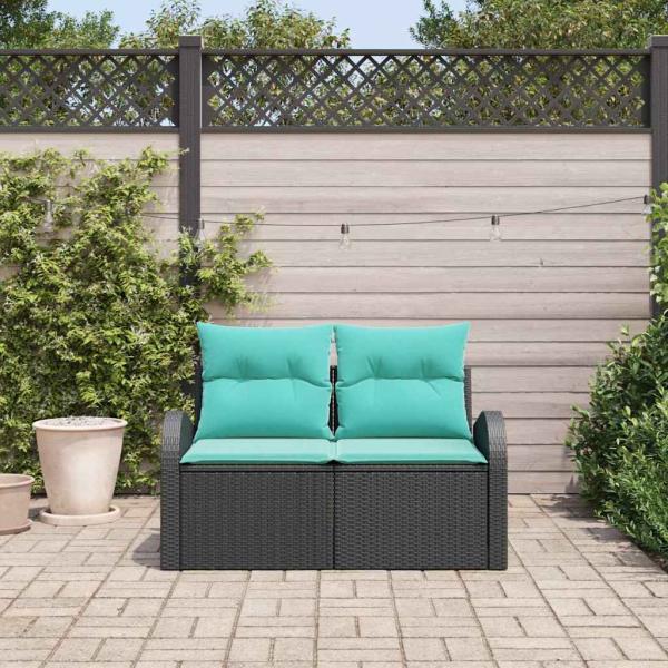 Gartensofa Schwarz 124 x 62 x 85cm Poly-Rattan