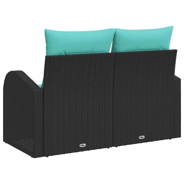 Gartensofa Schwarz 124 x 62 x 85cm Poly-Rattan