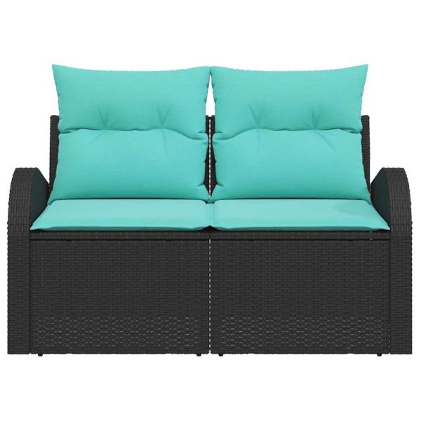 Gartensofa Schwarz 124 x 62 x 85cm Poly-Rattan