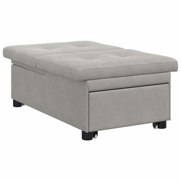 Schlafsofa Ausziehbar Hellgrau 194 x 67 x 82 cm Mikrofaser