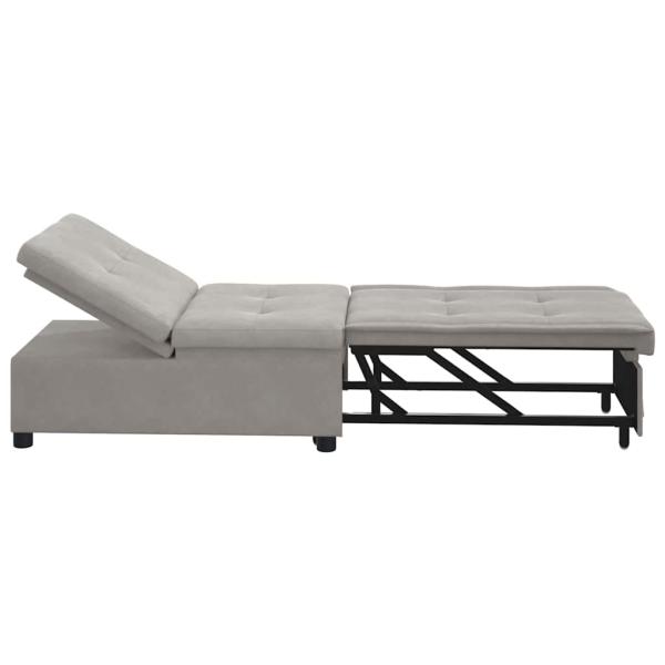 Schlafsofa Ausziehbar Hellgrau 194 x 67 x 82 cm Mikrofaser