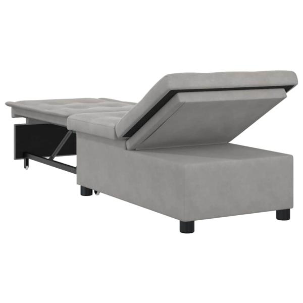 Schlafsofa Ausziehbar Hellgrau 194 x 67 x 82 cm Mikrofaser