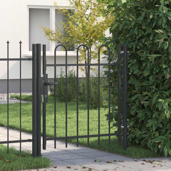 ARDEBO.de - Zauntor BOXTEL 103 x 150 cm Grau Abschließbar
