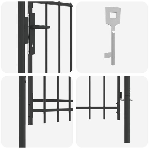 Zauntor BOXTEL 103 x 150 cm Grau Abschließbar