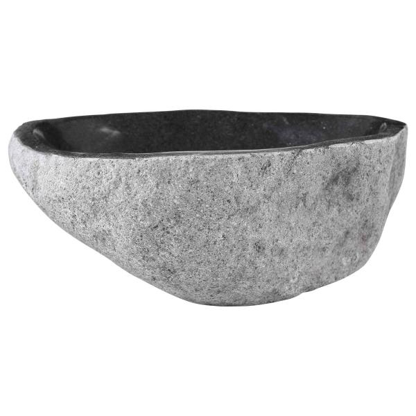 Waschbecken Oval Grau (32-37) x (27-30) x 12 cm Flussstein