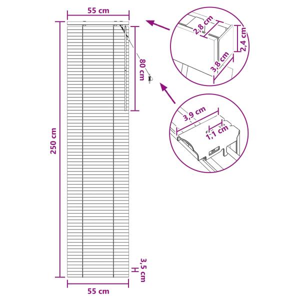 Venezianische Jalousie Eichenoptik 55 x 250 cm 35 mm