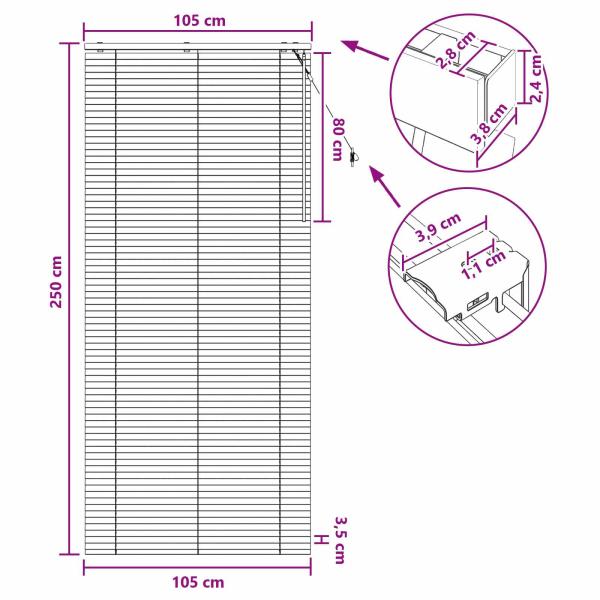 Venezianische Jalousie Eichenoptik 105 x 250 cm 35 mm