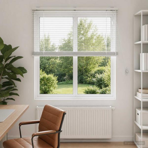 ARDEBO.de - Venezianische Jalousie Weiß 105 x 130 cm 35 mm