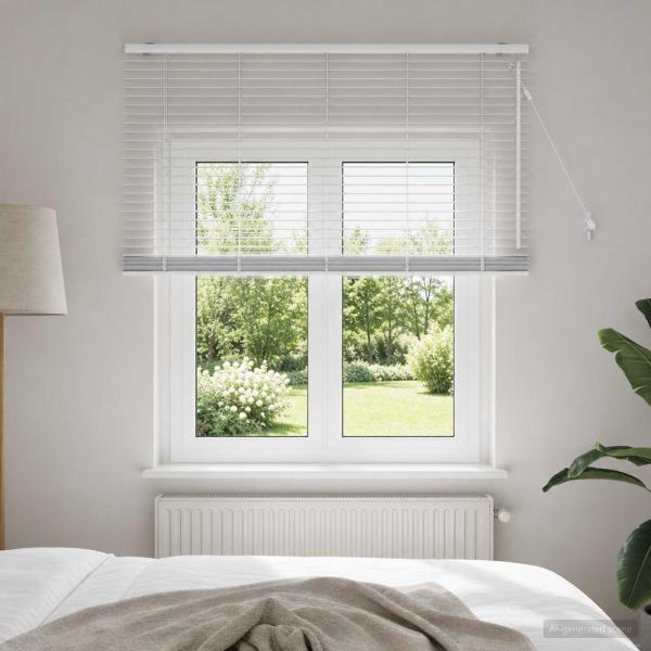 ARDEBO.de - Venezianische Jalousie Weiß 135 x 130 cm 35 mm