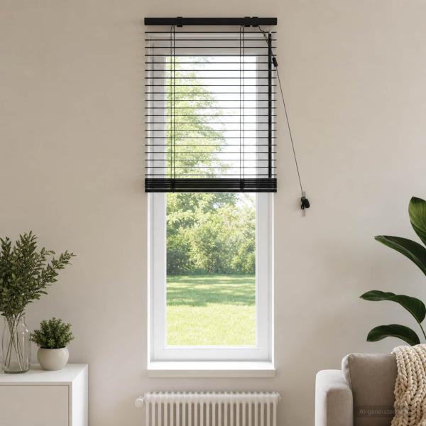 ARDEBO.de - Venezianische Jalousie Schwarz 55 x 130 cm 35 mm
