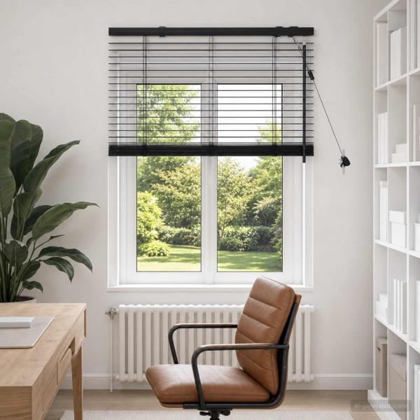 ARDEBO.de - Venezianische Jalousie Schwarz 80 x 130 cm 35 mm