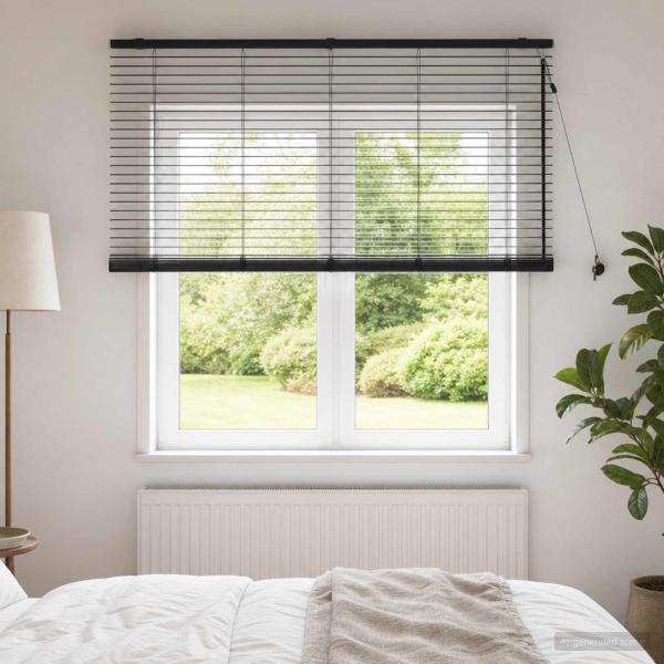 ARDEBO.de - Venezianische Jalousie Schwarz 135 x 130 cm 35 mm