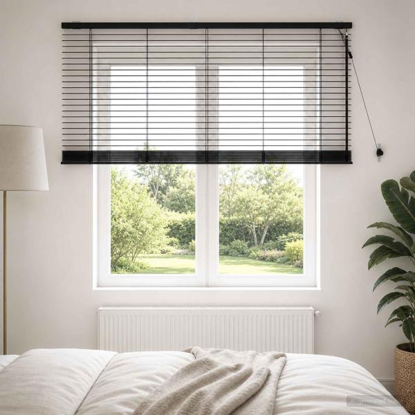 ARDEBO.de - Venezianische Jalousie Schwarz 145 x 130 cm 35 mm