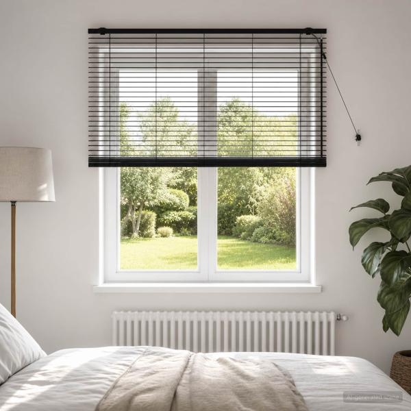 ARDEBO.de - Venezianische Jalousie Schwarz 145 x 160 cm 35 mm