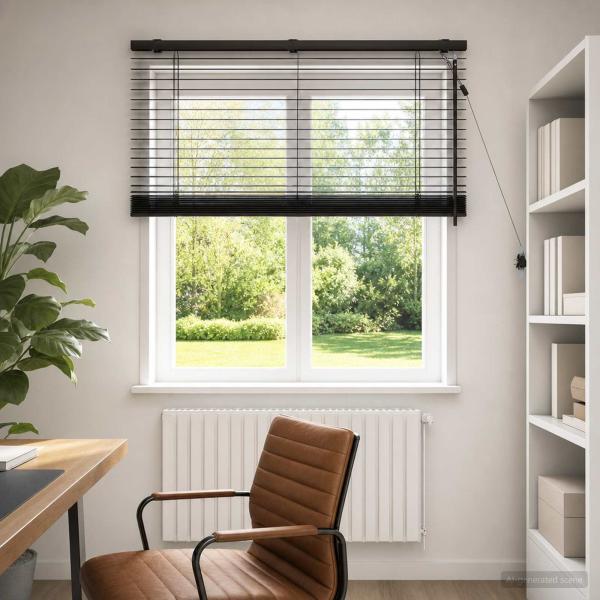 ARDEBO.de - Venezianische Jalousie Dunkelbraun 115 x 130 cm 35 mm