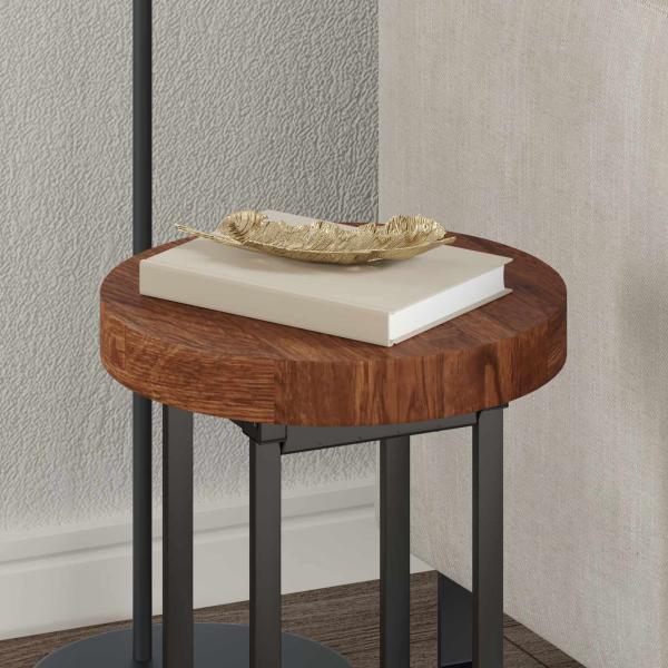 Tischplatte Ø 30 x 4 cm Rund Massivholz Eiche Hellbraun